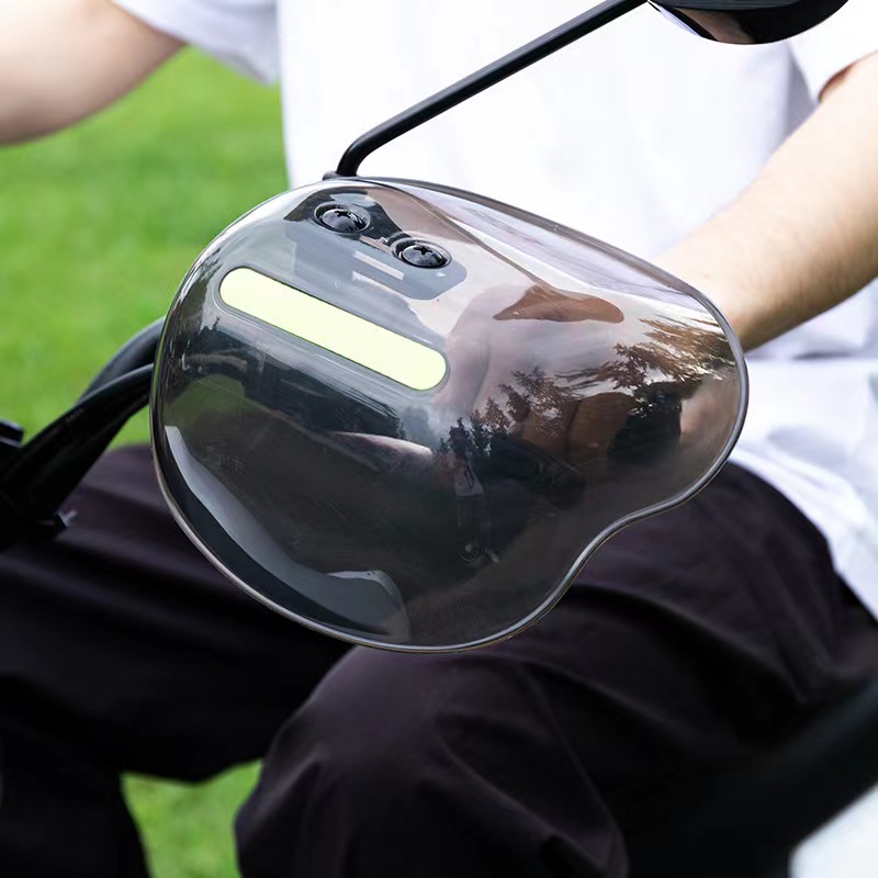 Premium Reflective Hand Guard for Scooters, Motorcycles, and ATVs - Easy Installation, Quick Disassembly, Night Reflective Strip, Wind, Rain, and Sun Protection, Durable Construction - Mounting Hardware Included