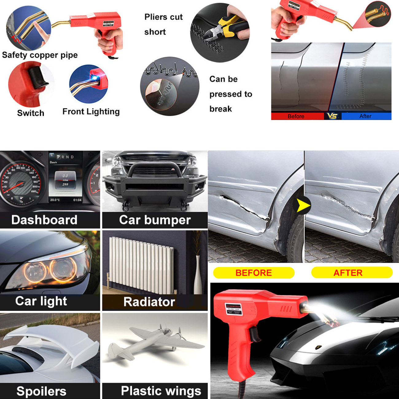 Professional Plastic Welding Kit with Hot Stapler Technology for Car Bumper Cracks, Kayaks, and Toys - Versatile DIY Repair Tool for Strong and Durable Welds - Ergonomic Design for Easy Handling and Long-lasting Use