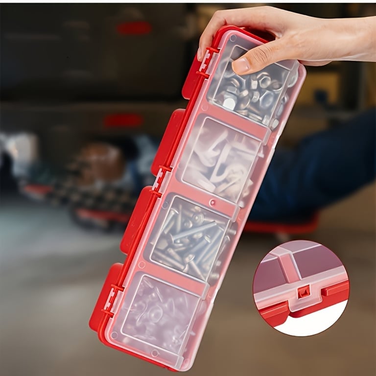 Durable Plastic Organizer Box with Multi-Compartment Design for Screws, Small Parts, Hardware, and Jewelry - Secure Closure, Compact and Portable Storage Solution for DIY Projects, Electronic Repairs - High-Quality, Versatile Organizer Box for Easy Sorting and Access