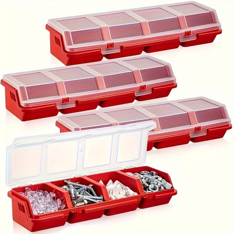 Durable Plastic Organizer Box with Multi-Compartment Design for Screws, Small Parts, Hardware, and Jewelry - Secure Closure, Compact and Portable Storage Solution for DIY Projects, Electronic Repairs - High-Quality, Versatile Organizer Box for Easy Sorting and Access