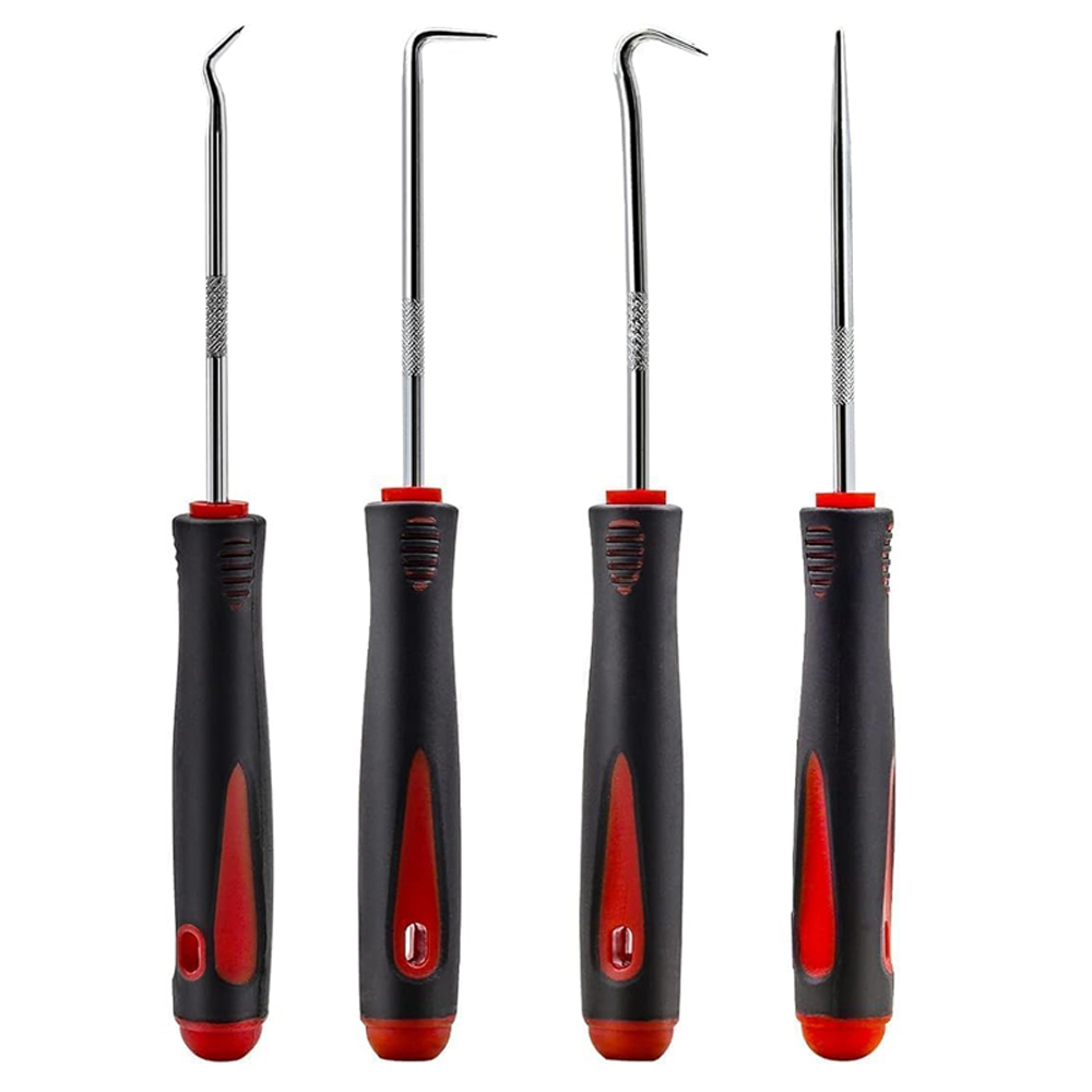 Durable 4-Piece Multi-Purpose Tools Set for Car Auto Vehicles - Oil Seals, O-Ring Seals, Gaskets, and More - High-Quality Screwdriver, Puller, Remover, Pick Hook - Ergonomic Design for Comfort and Control - Compact and Portable - Essential for DIY Enthusiasts and Professionals