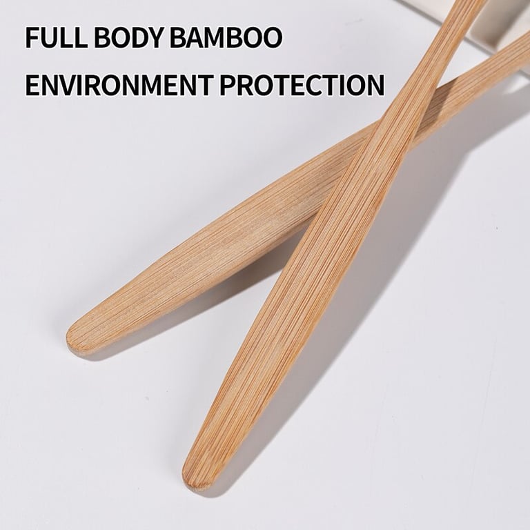 Natural Bamboo Toothbrush Set with Cowhide Wrapping and Toothbrush Tablets - Eco-Friendly, Sustainable, and Biodegradable - Durable and Long-Lasting - Environmentally Conscious Choice for Reduced Plastic Waste - Great Gift Option - Set of 10 PCS in a Box for Travel and Family Sharing