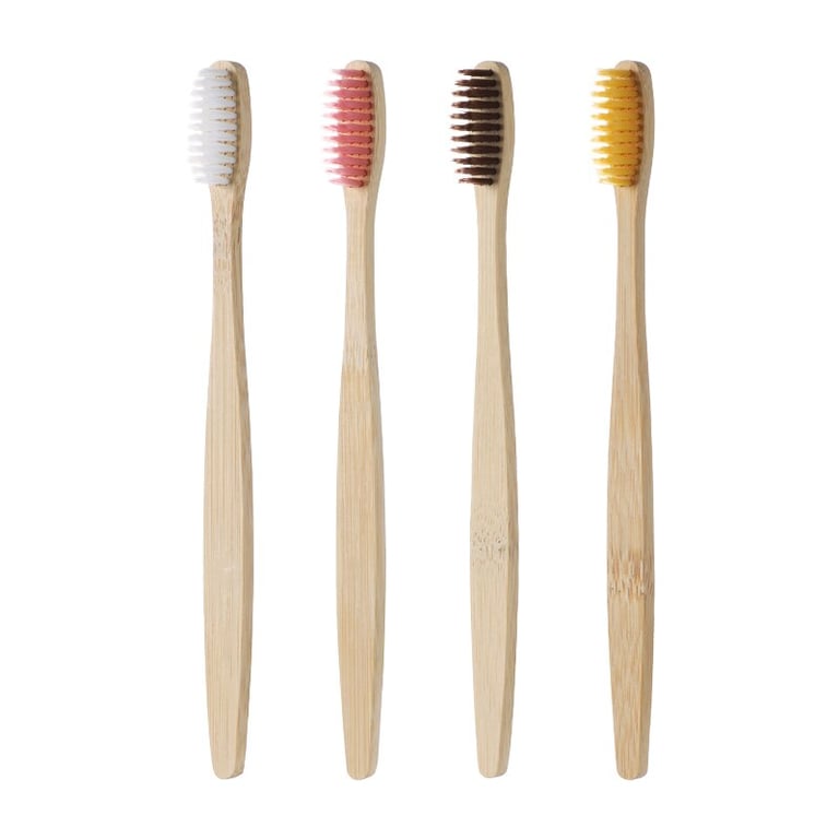 Natural Bamboo Toothbrush Set with Cowhide Wrapping and Toothbrush Tablets - Eco-Friendly, Sustainable, and Biodegradable - Durable and Long-Lasting - Environmentally Conscious Choice for Reduced Plastic Waste - Great Gift Option - Set of 10 PCS in a Box for Travel and Family Sharing