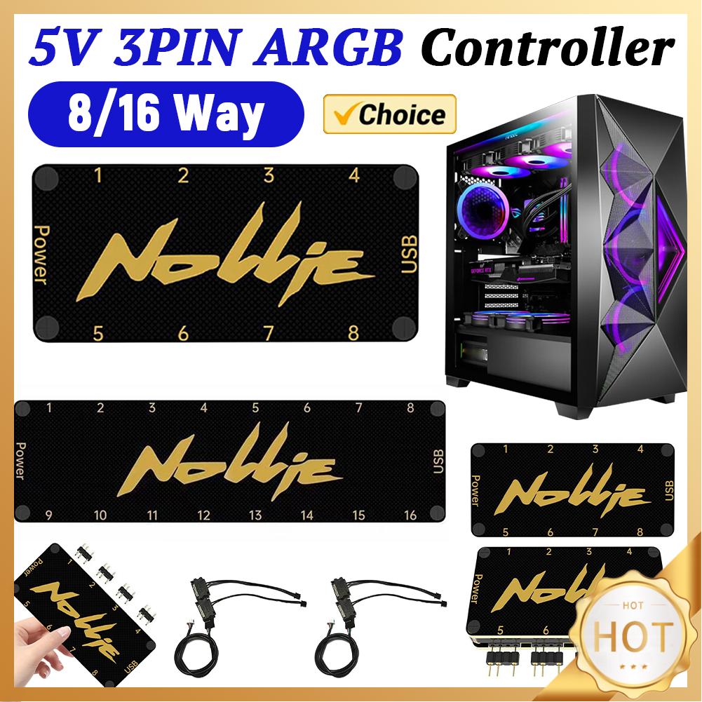 Advanced 5V 3PIN ARGB Controller with 8-Way Splitter Support for ...