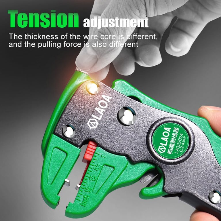 LAOA Automatic Wire Stripper with Precision Wire Stripping and Cutting, Length Adjustment, Efficient Wire Cutter, Durable Construction, Ergonomic Design - Ideal for Electrical Tasks, Flat Wires 0.2 to 4mm - High-Quality Tool for Accurate Results, Time-Saving and Comfortable Use