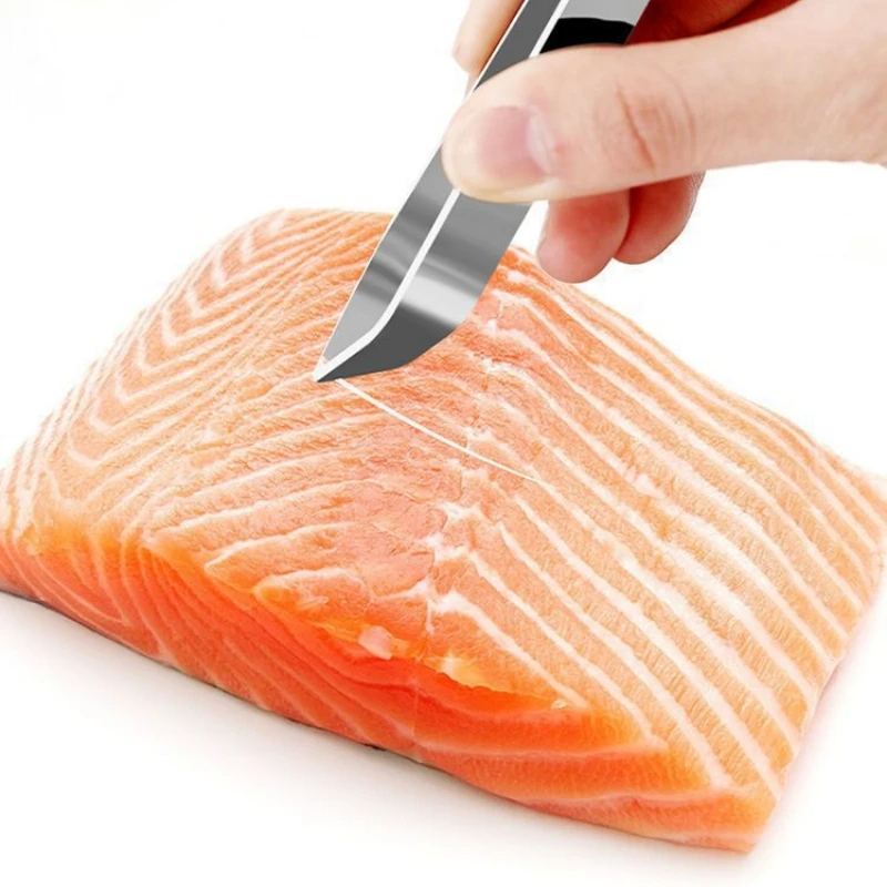 Professional Grade 1pcs 430 Stainless Steel Fish Bone Tweezers - Precision Design for Easy Bone Removal, Multi-functional Kitchen Tool for Chefs and Home Cooks, Rust-Resistant and Durable Material, Ergonomic Grip, Easy to Clean - Essential Gadget for Fish Preparation and Cooking