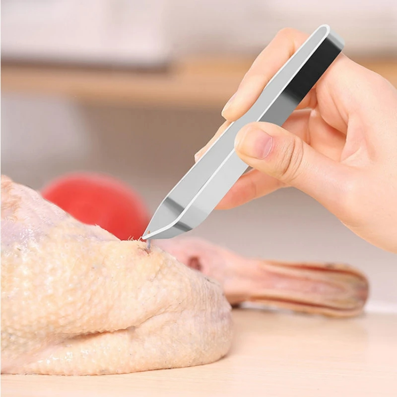 Professional Grade 1pcs 430 Stainless Steel Fish Bone Tweezers - Precision Design for Easy Bone Removal, Multi-functional Kitchen Tool for Chefs and Home Cooks, Rust-Resistant and Durable Material, Ergonomic Grip, Easy to Clean - Essential Gadget for Fish Preparation and Cooking