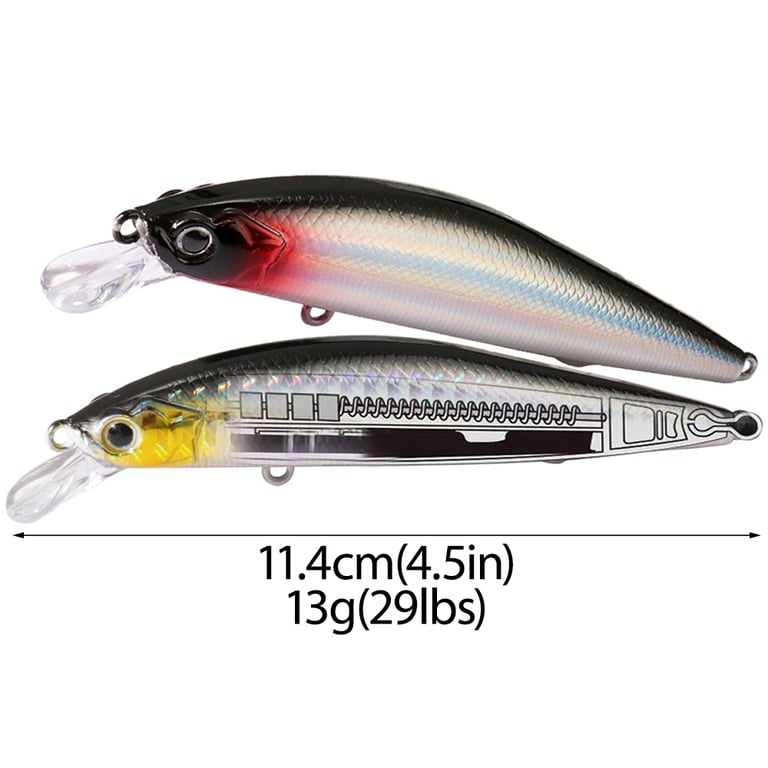 GOBAI Premium Minnow Crank Bait Fishing Lure Set - Realistic Design, 13g, 11.4cm, Magnet Weight Suspension System, Hot Model Design - 2pcs Value Pack for Bass, Trout, Walleye, Pike - Expertly Crafted for Durability, Longevity, and Optimal Fishing Performance in Freshwater and Saltwater