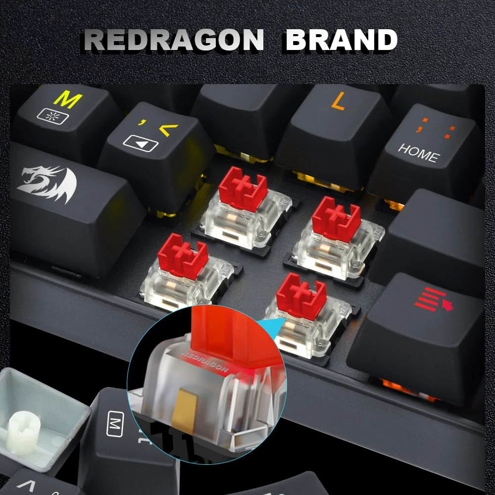 Redragon SMD RGB and Precision Engineered MX Switches for Backlit Mechanical Keyboards - Clicky, Linear, Tactile, Silent Red, Blue, Black, Brown, Purple - Enhanced Typing Experience, Durable, Compatible, Customizable RGB Backlighting, Smooth and Responsive Typing, High-Quality Materials, Easy Installation