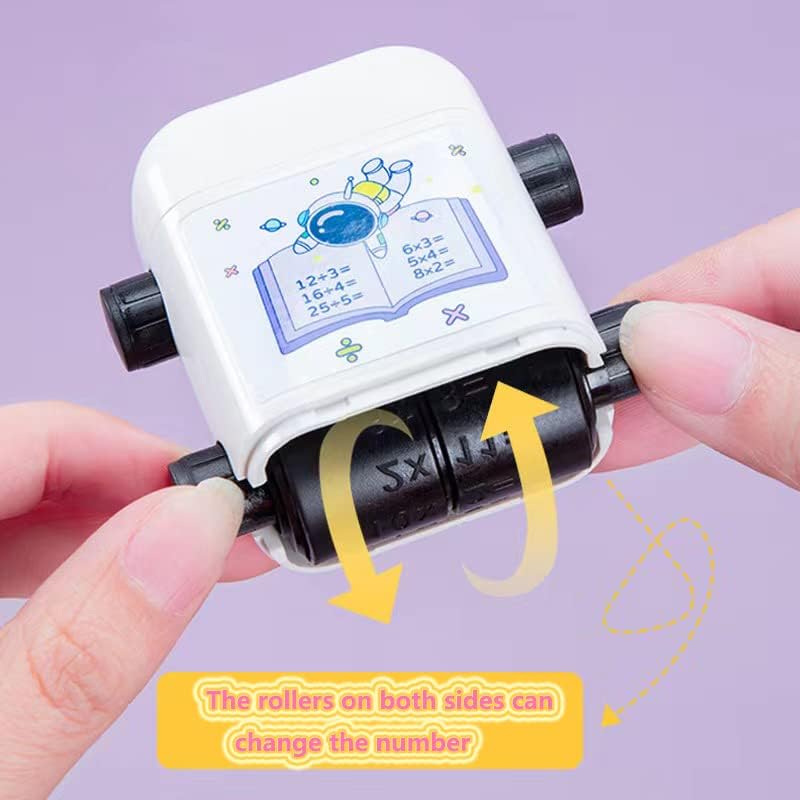 2 in 1 Math Roller Stamp for Interactive Multiplication and Division Learning | Smart Math Practice Tool for Kids | High-Quality Design for Clear and Precise Imprints | Compact and Portable Educational Math Tool for Children's Academic Success