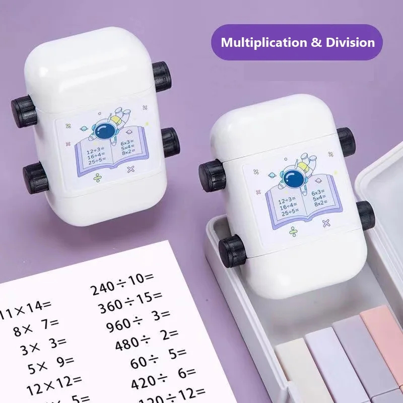 2 in 1 Math Roller Stamp for Interactive Multiplication and Division Learning | Smart Math Practice Tool for Kids | High-Quality Design for Clear and Precise Imprints | Compact and Portable Educational Math Tool for Children's Academic Success