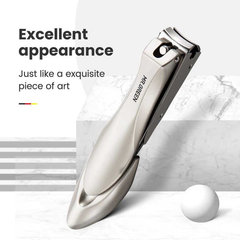 MR.GREEN Anti Splash Nail Clippers with Bionics Design, Stainless Steel Construction, Anti-Splash Design, Ergonomic Grip, and Wide Application - Professional Manicure Tools for Precision Nail Cutting Without Splashing or Jagged Edges