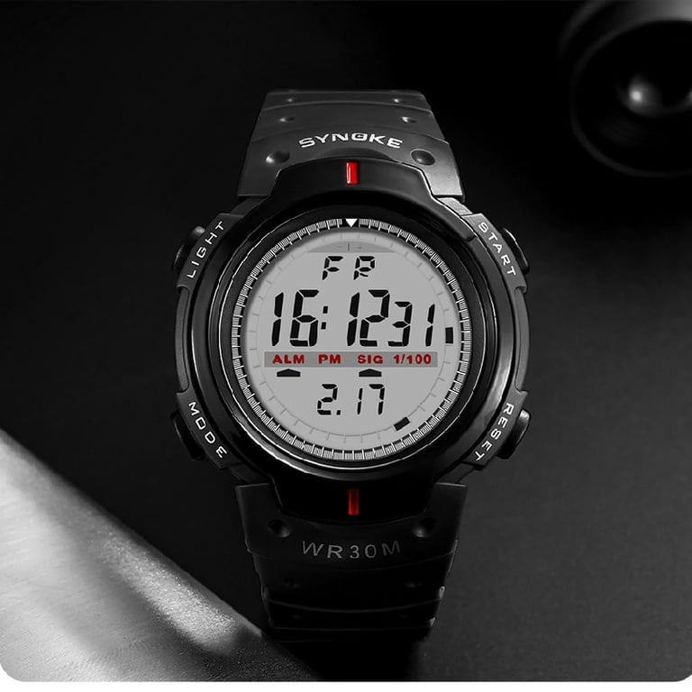 SYNOKE Men's Waterproof Electronic Watch with Luminous Display, Multi-Functionality, and Large Screen - Ideal for Swimming, Diving, and Mountaineering - Durable Outdoor Timepiece for Adventurers and Outdoor Enthusiasts