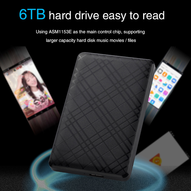T43 Case Hd Externo USB 3.0 - High-Speed Data Transfer 6TB Capacity Easy Installation Durable Design Wide Compatibility for Windows Mac Linux Systems Laptop Desktop Gaming Console - HDD Enclosure with Sturdy Casing and Efficient Heat Dissipation