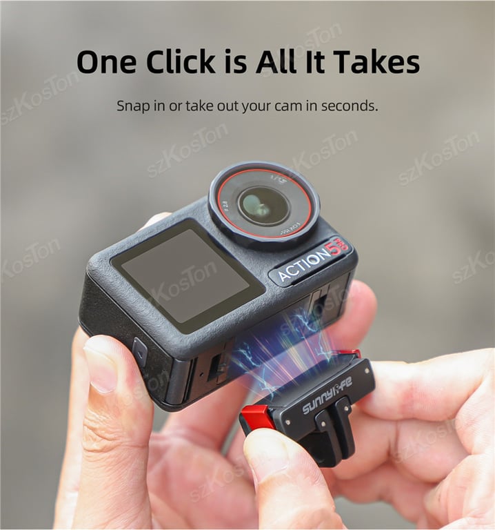 DJI Osmo Action 5 Pro & OSMO 360 Magnetic Adapter with Quick-Release Plate for Secure Mounting and Versatile Shooting Angles - Durable and Reliable Camera Attachment for Enhanced Compatibility and Creative Potential