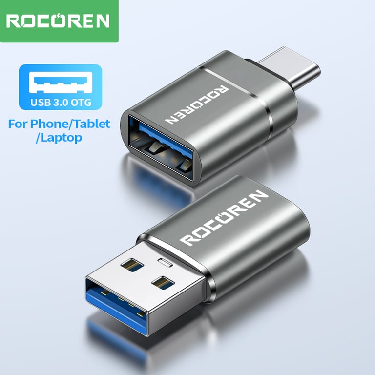 Rocoren USB Type C OTG Adapter - Fast 5Gbps Data Transfer, Durable Materials, Plug-and-Play, Wide Compatibility - for MacBook, Samsung S22/S20, Xiaomi 5G - Sleek and Portable Design