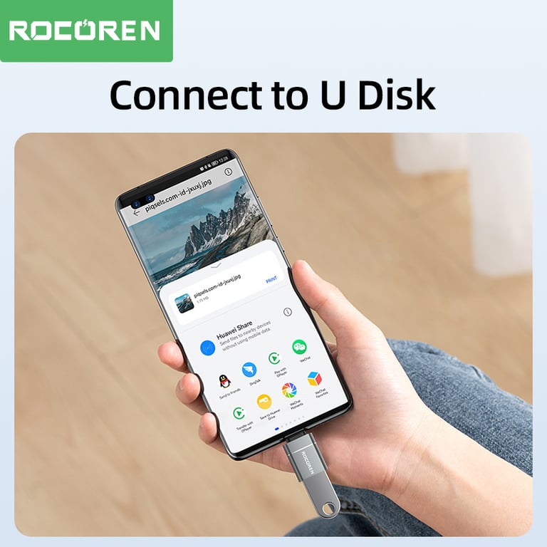 Rocoren USB Type C OTG Adapter - Fast 5Gbps Data Transfer, Durable Materials, Plug-and-Play, Wide Compatibility - for MacBook, Samsung S22/S20, Xiaomi 5G - Sleek and Portable Design