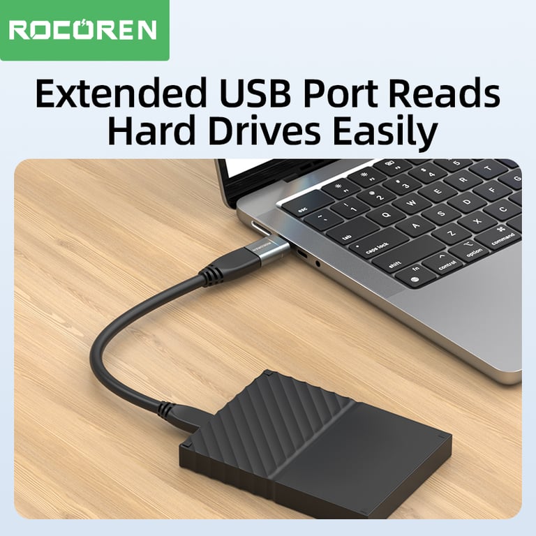 Rocoren USB Type C OTG Adapter - Fast 5Gbps Data Transfer, Durable Materials, Plug-and-Play, Wide Compatibility - for MacBook, Samsung S22/S20, Xiaomi 5G - Sleek and Portable Design