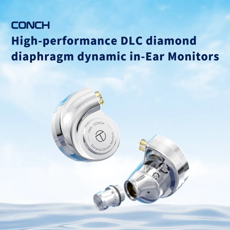 TRN Conch Earphone with High-Performance DLC Diamond Diaphragm, Dynamic Drivers, Tuning Nozzle Filters, Xiaomi Device Compatibility, and Enhanced Comfort - Immersive Sound Quality with Customizable Sound Signature and Secure Fit for Music Enthusiasts and Audiophiles