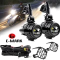 E9 Motorcycle LED Auxiliary Headlight for BMW R1200GS LC, R1250GS Adventure, R1250RT, R1200RT, R1250RS - Enhanced Visibility, Durable Construction, Easy Installation, Custom Fit, Stylish Design, Flipable Fog Light Protector for Safer Riding and Off-Road Adventures