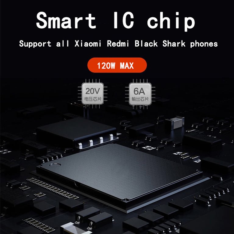 High Power 120W Charger Cable with USB Type C for Xiaomi Civi 11T Pro, Redmi Note 11 Pro+, Black Shark 4S Pro - 6A Output, Fast Charging, Durable Construction, Compatible with 67W and 55W Devices - Overcurrent, Overvoltage, Short Circuit Protection for Safe and Efficient Charging