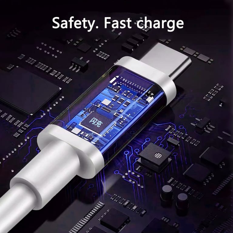 High Power 120W Charger Cable with USB Type C for Xiaomi Civi 11T Pro, Redmi Note 11 Pro+, Black Shark 4S Pro - 6A Output, Fast Charging, Durable Construction, Compatible with 67W and 55W Devices - Overcurrent, Overvoltage, Short Circuit Protection for Safe and Efficient Charging