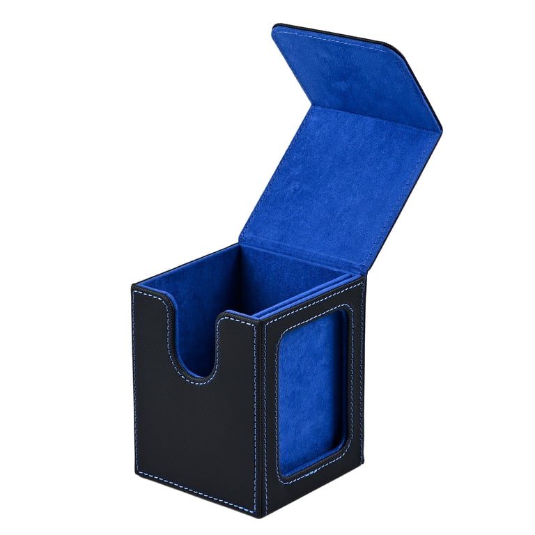 Premium PU Leather Trading Card Deck Box with Magnetic Closure - Holds 120+ Cards, Display Window, Portable Design, Protective Sleeves - Ideal for Pokemon, Magic: The Gathering, Yu-Gi-Oh! - Durable & Stylish Storage Solution for Card Game Enthusiasts