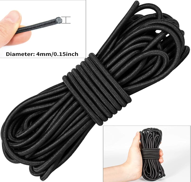 Premium Elastic Rope Set - Durable Rubber Material - 1mm, 2mm, 3mm, 4mm, 5mm Sizes - Multi-Purpose for Sewing & Crafting - White & Black Colors - Stretchy & Flexible - Easy to Use - Garment Making, Repairs, Waistbands, Sleeves, Hems - Fade-Resistant - Professional Finish