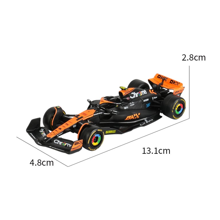 Bburago 1:43 2024 F1 McLaren MCL38 Monaco Grand Prix Diecast Model #4 #81 Lando Norris Replica Toy Car - Premium Alloy Material, Detailed Design, Collector's Edition, Perfect Gift for F1 Enthusiasts and Collectors, Realistic Miniature Car for Racing Fans