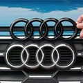 Official Audi Black/Silver Front Hood Grille & Rear Luggage Badge Sticker Set - ABS Material, Custom Fit for A1 A3 A4 A5 A6 A7 A8 Q5 Q7 Q8 Models, Elegant 4 Ring Logo Design, Easy Installation, Weather-Resistant, High-Quality Construction, Enhance Audi Appearance