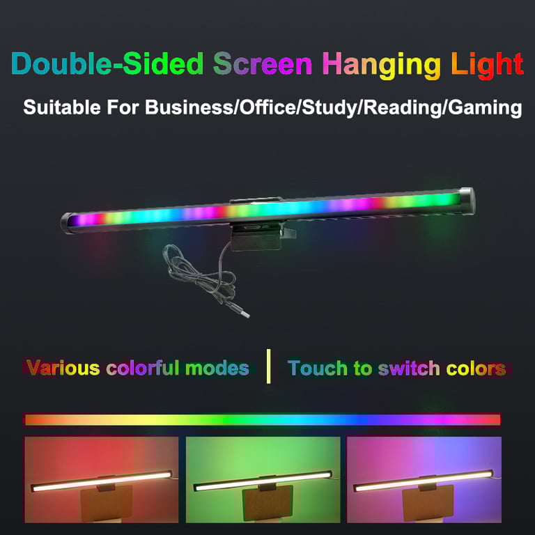 Eye-Care LED Desk Lamp Monitor Light Bar with Stepless Dimming for Reduced Eye Strain and Enhanced Productivity - Sleek and Modern Design, Flicker-Free Illumination, Flexible Placement Options, Perfect for Work or Gaming Sessions