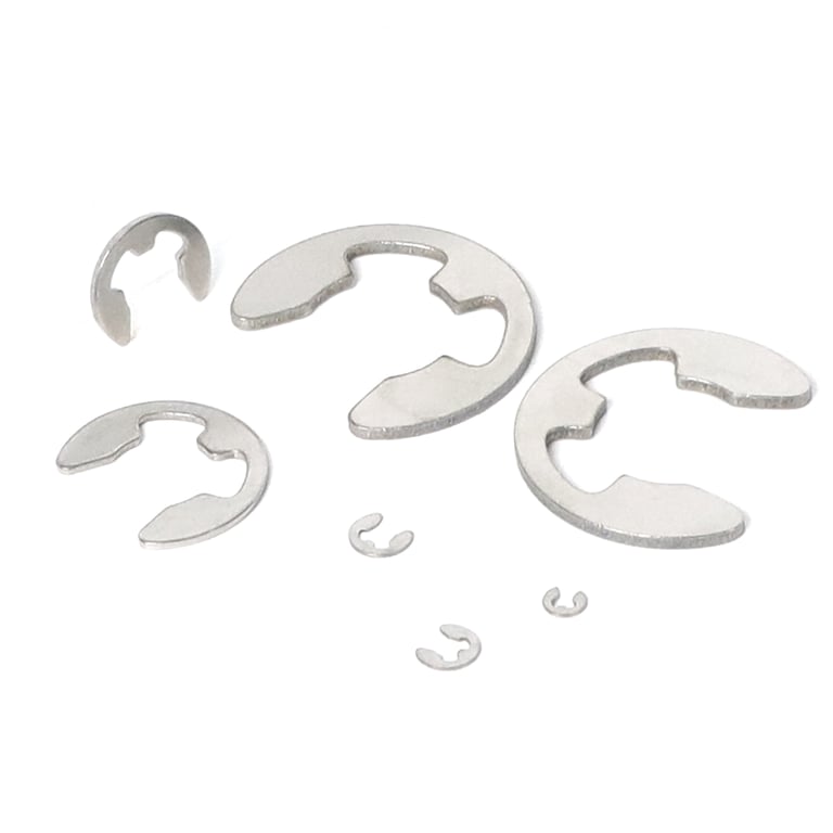 High-Quality Stainless Steel and Carbon Steel E Circlip Shaft External Retaining Rings Set - 10 Sizes for Secure Fastening, Rust Resistance, Easy Installation - Ideal for Automotive, Machinery, DIY Projects - Durable and Reliable Shaft Grip for Safety and Efficiency