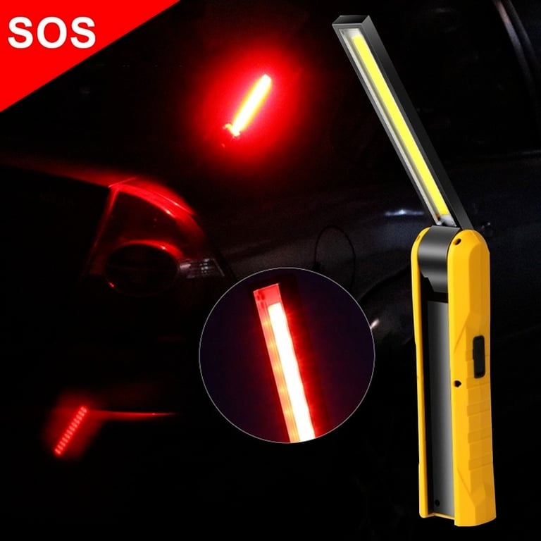 Compact and Lightweight COB Working Light with Magnetic Base and Rotatable Design for Hands-Free Use - Bright USB Rechargeable Flashlight for Automotive Repairs, Camping, and Emergency Situations - Durable Construction with Built-In Hook for Versatile Applications