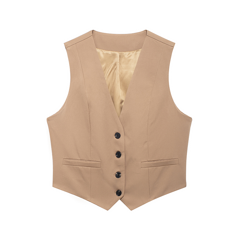 Willshela Women Fashion Solid Single Breasted Waistcoats Vest Vintage Sleeveless Jackets - Chic and Sophisticated Design, High-Quality Material, Versatile Styling, Flattering Fit, Timeless Appeal - Perfect for Stylish Ladies, Durable and Comfortable, Endless Styling Possibilities, Classic Charm for Modern Wardrobe