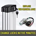 Universal Electric Bike Battery Lock with Secure Locking Mechanism, 2 Keys, and Power Switch - High Performance Durable Accessory for E-Bikes, Scooters, and Motorcycles - Essential for Theft Protection and Energy Conservation