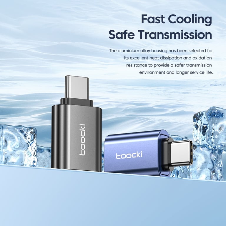 Toocki OTG USB 3.0 to Type C Adapter for High-Speed Data Transfer and Versatile Compatibility - Durable Construction, Plug-and-Play Functionality, Compact and Portable Design for Macbook, Xiaomi, Samsung, and More