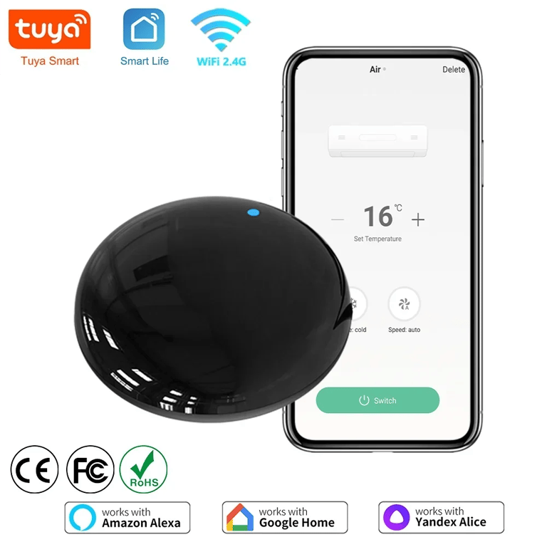 Tuya WiFi IR Remote Control with Alexa and Google Home Compatibility for Universal Smart Home Device Control, Easy Setup and Integration, Voice Control Capabilities, IR Blaster Technology, Enhanced User Experience