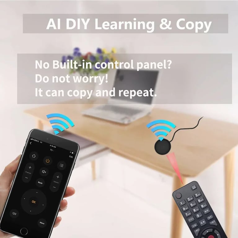 Tuya WiFi IR Remote Control with Alexa and Google Home Compatibility for Universal Smart Home Device Control, Easy Setup and Integration, Voice Control Capabilities, IR Blaster Technology, Enhanced User Experience