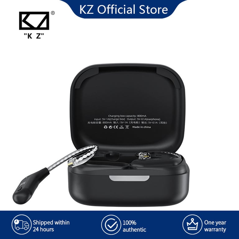 KZ AZ09 Wireless Upgrade Cable with Bluetooth 5.2 Technology for Enhanced Connectivity, HiFi Audio Quality, Ear Hook Design, Convenient Charging Case, Compact and Portable - Crystal Clear Sound, Deep Bass, Secure Fit, Versatile Compatibility