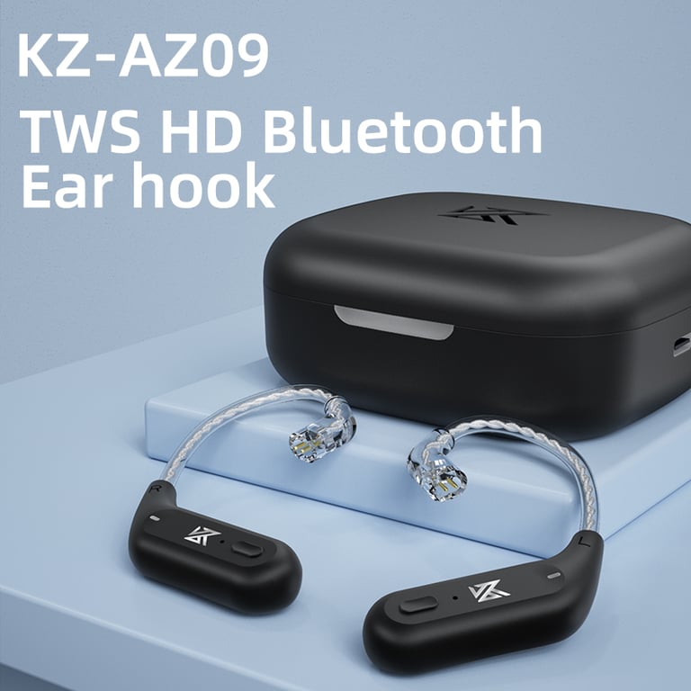 KZ AZ09 Wireless Upgrade Cable with Bluetooth 5.2 Technology for Enhanced Connectivity, HiFi Audio Quality, Ear Hook Design, Convenient Charging Case, Compact and Portable - Crystal Clear Sound, Deep Bass, Secure Fit, Versatile Compatibility