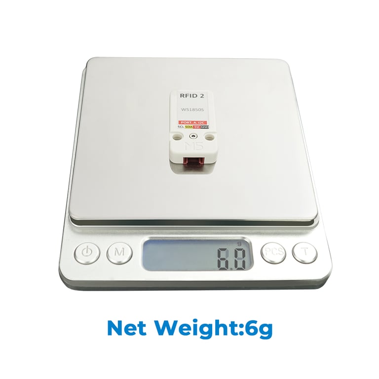 M5Stack Official Mini RFID 2 Reader/Writer Unit (WS1850S) - Compact, Portable, Plug and Play, High Compatibility, Fast Reading and Writing Speeds, Durable Construction - Lightweight RFID Tag/Card Scanner for Quick Setup and Efficient Data Processing