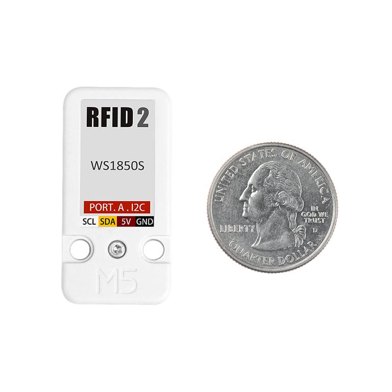 M5Stack Official Mini RFID 2 Reader/Writer Unit (WS1850S) - Compact, Portable, Plug and Play, High Compatibility, Fast Reading and Writing Speeds, Durable Construction - Lightweight RFID Tag/Card Scanner for Quick Setup and Efficient Data Processing