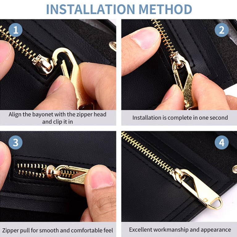5Pcs Durable Metal Alloy Zipper Sliders Set for Luggage Bags and Clothing Repair - Easy DIY Installation, Universal Compatibility, Convenient Zipper Puller - Essential Sewing Kit Addition for DIY Enthusiasts and Beginners in Sewing and Crafting