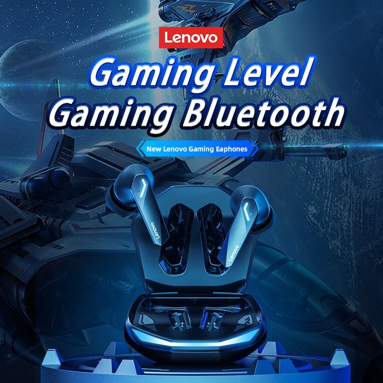 Lenovo GM2 Pro 5.3 Earphone Bluetooth Wireless Earbuds with HD Call & Low Latency for Gaming & Music - Dual Mode Headset with Built-in Mic & Comfortable Design