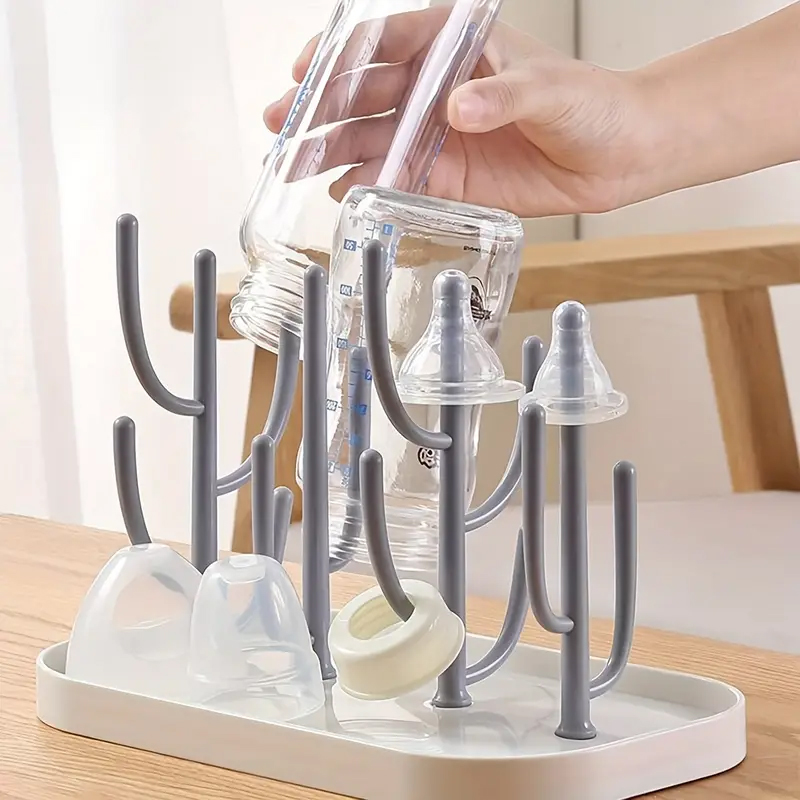 Whimsical Tree-Shaped Baby Milk Bottle Drain Rack - Dust-Proof, Hygienic, and Space-Saving Organizer for Bottles, Cups, and Accessories - Multi-Functional Easter Gift for New Parents - Easy to Clean and Durable Feeding Essential