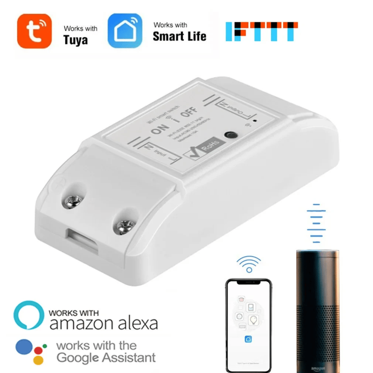 Alexa and Google Home Compatible Wifi DIY Interruptor Smart Switch with Wireless Remote Control for Easy DIY Installation, Reliable Performance, and Enhanced Home Control