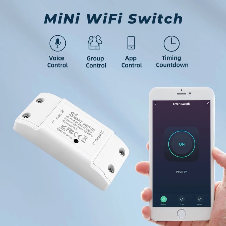 Alexa and Google Home Compatible Wifi DIY Interruptor Smart Switch with Wireless Remote Control for Easy DIY Installation, Reliable Performance, and Enhanced Home Control