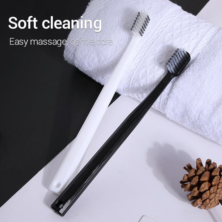 Eco-Friendly Bamboo Charcoal Toothbrushes - Family Set of 10 Soft Bristle Brushes for Adults and Kids - Antibacterial Black and White Design - Sustainable Oral Care Kit for Clean and Hygienic Teeth - Reduce Plastic Waste with Natural Bamboo Material