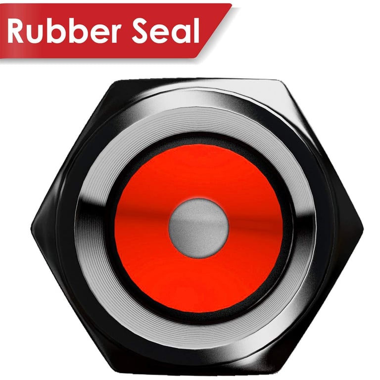 AUTCOAT Heavy-Duty Stem Covers Set of 12 - Hexagon Design, Dust Proof with O Rubber Seal - Universal Fit for Cars, Trucks, Motorcycles - Tire Valve Caps for Protection and Style, Prevents Damage and Maintains Tire Pressure