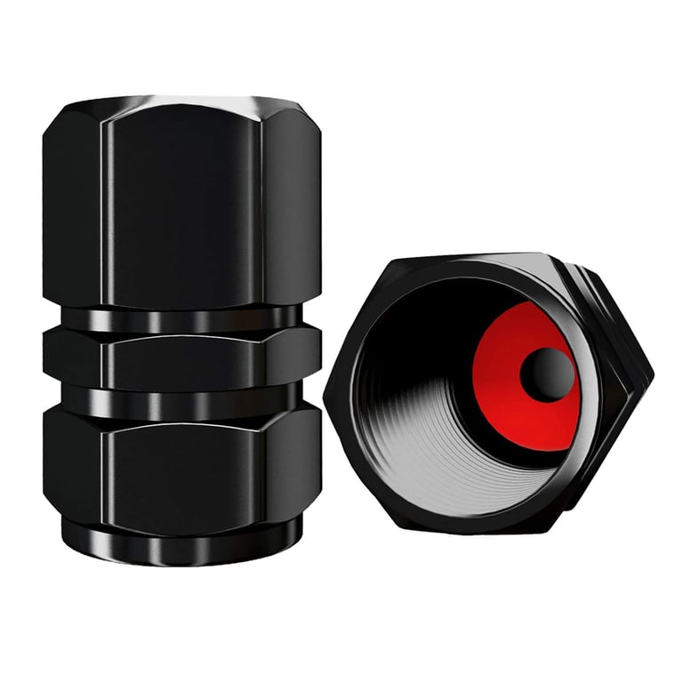 AUTCOAT Heavy-Duty Stem Covers Set of 12 - Hexagon Design, Dust Proof with O Rubber Seal - Universal Fit for Cars, Trucks, Motorcycles - Tire Valve Caps for Protection and Style, Prevents Damage and Maintains Tire Pressure
